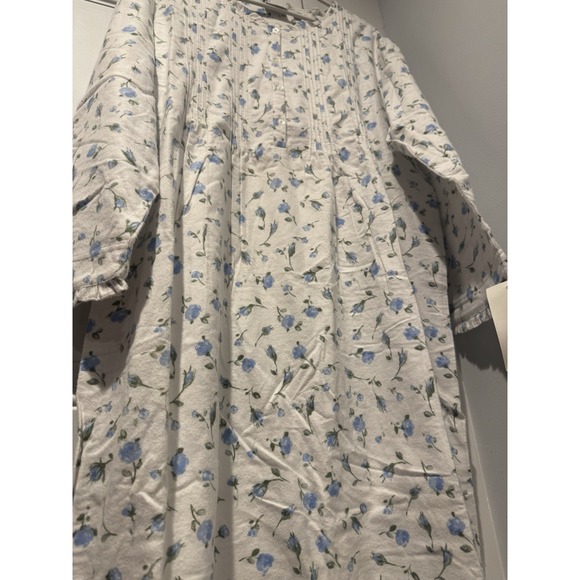 Vintage Laura Ashley Blue Floral Long Nightgown XL Cottage Core NWT 80s/90s‎ NOS - Picture 12 of 16